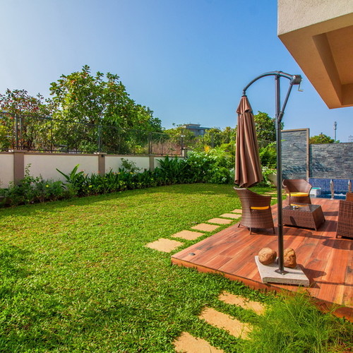 Luxury villa outside patio and garden