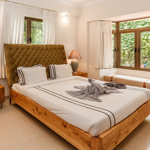Luxury bedroom in apartment