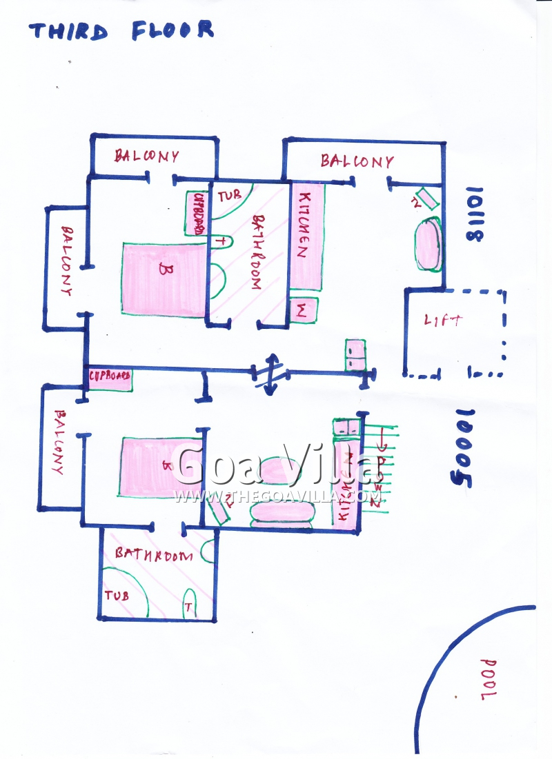 Fully furnished apartment with A/C