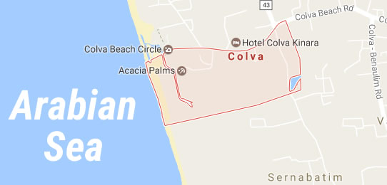 Colva beach on the Map